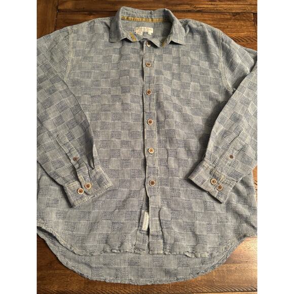 The Territory Ahead Men’s Linen Blend Light Long Sleeve Btn Front Shirt Medium - Picture 1 of 6